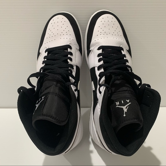 JORDAN 1 Mid White Black Tuxedo Size 13 VNDS Mint - Picture 7 of 9